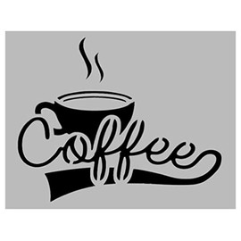 Kitchen Decoration Cup and Coffee Reusable Stencil (8.5" x 11" Sheet) for Painting on Walls, Wood, Arts and Crafts (My Custom Stencils)