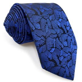 S&W SHLAX&WING Ties for Men Black Navy Blue Patterned Geometric Tie Set for Large and Large Woven, Tie 147 cm x 8 cm