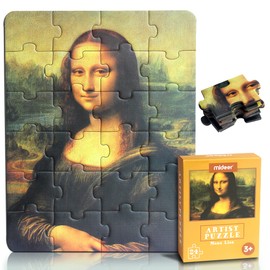 YOGEON 24 Pieces Da Vinci Mona Lisa Puzzle, Toddler Artist Puzzles for Kids Ages 3-5,4-6 Easy-an Intellectual Decompression Entertainment Game and Preschool Educational Learning Toys