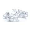 PRSTANI Sterling Silver Spilt Tree Branch Prong-Set Simulated Marquise Diamond