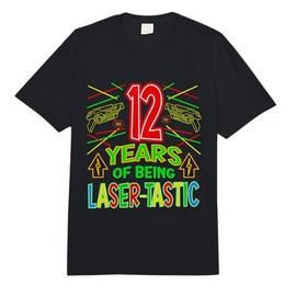 12 Years Old of Being Laser-Tastic 12th Laser Tag Birthday Comfort Colors Adult Heavyweight T-Shirt