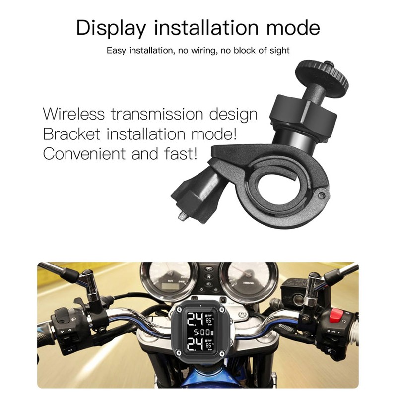 Universal Motorcycle TPMS Tire Pressure Monitoring System with 2 External