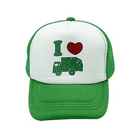 Waldeal Boys' I Love Garbage Trucks Trucker Hat Kids Adjustable Baseball Cap Green