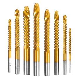 KEWAYO Sawtooth Drill 8 Pieces Male Cuntersink Tap Drill HSS 3-10mm Carpenter's Drill Spiral Saw Drill Bit for Wood Steel Metal Plastic Screw Hole Saw