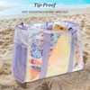 JIANYA Beach Bag for Women, Iridescent Tote Bag Waterproof Sandproof