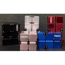 Mogico Premium Aluminium Infinity Cube, Metal Fidget Toy for Stress Relief and Focus (Silver)