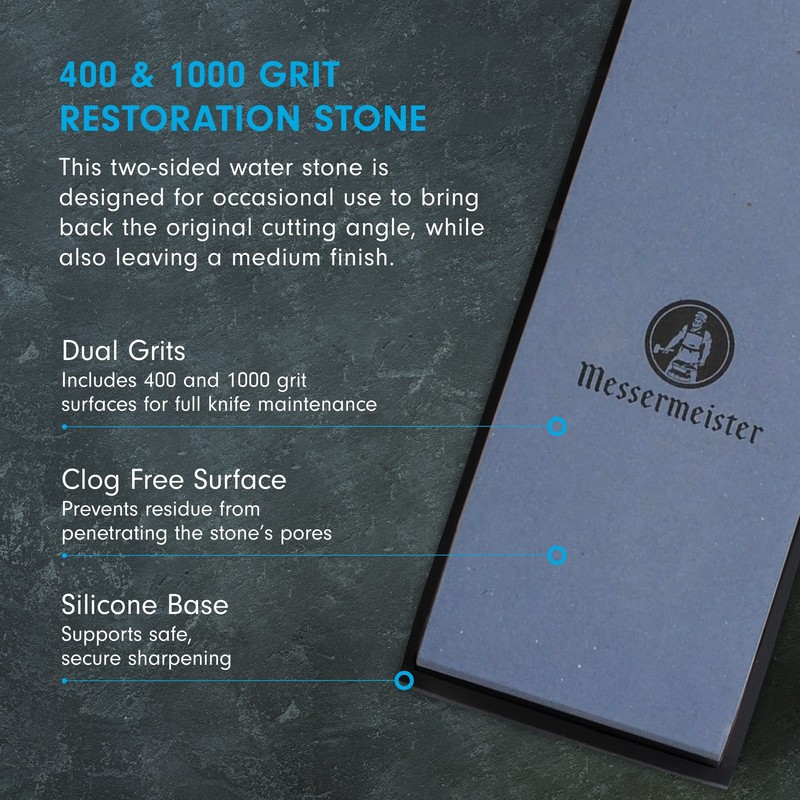 Messermeister Two-Sided Sharpening Stone, 400 & 1000 Grit
