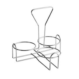 Soro Essentials- 3 Holes Metal Condiment Jar Holder with 3-1/4" Diameter Hole Size- Condiment Rack Holder Table Caddy Tabletop Seasoning Spice Organizer for Home and Restaurant