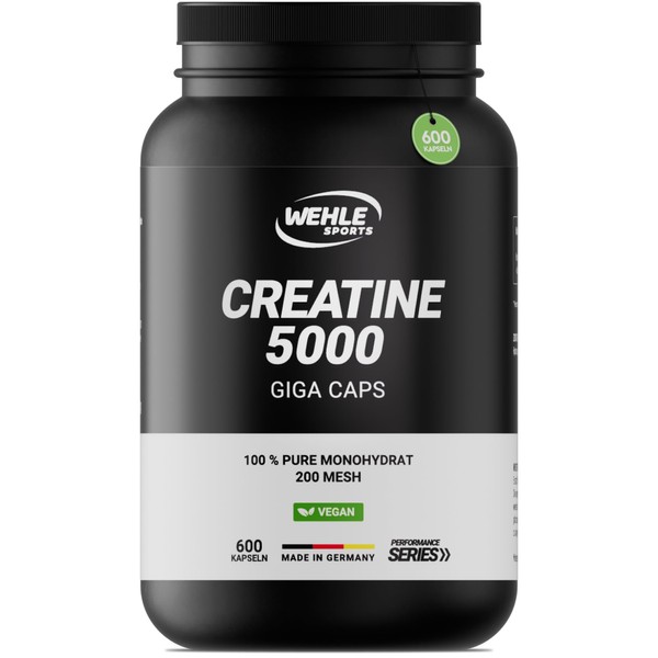 Wehle Sports High-Dose Creatine Capsules, Workout Booster, 5000 mg Creatine