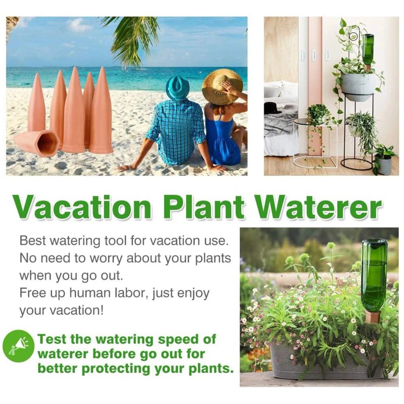 REMIAWY Plant Watering Devices 6 Pack Terracotta Vacation Plant Waterer