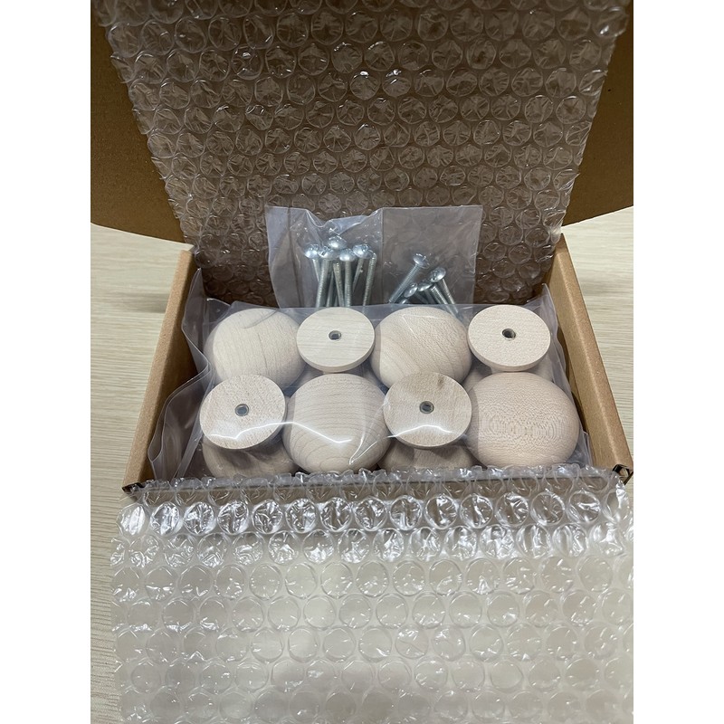 BlocksTool Maple Round Mushroom Shape Wooden Cabinet Knobs- 1-3/4 inch