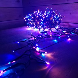 Premier Indoor Outdoor Christmas 720 LED 9.3m Multi-Action Cluster Supabrights with Timer Rainbow