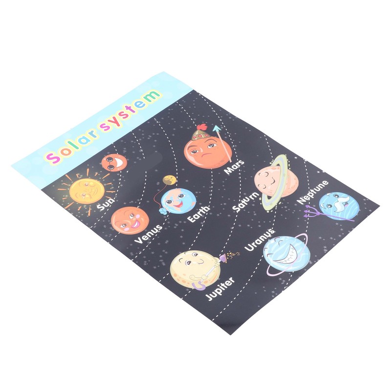 10pcs Children Cartoon Cute Solar System Poster Home School Planet