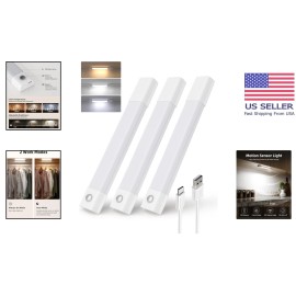 Smart Magnetic Under Cabinet Lighting with Rechargeable Motion Sensor – 3 Pack