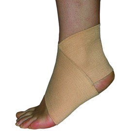 Bodyassist Elastic Ankle Support Brace, Slip-On Design, Beige (Medium)