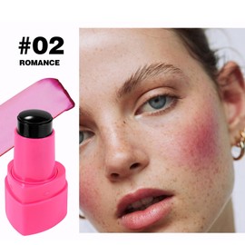 Cooling Water Jelly Tint Blush, Multi-Use Love Blush Tint Stick, Sheer Lip & Cheek Stain Makeup Stick, Moisturizing Buildable Bouncy Jelly Texture, Cruelty Free (02#, 0.32oz)