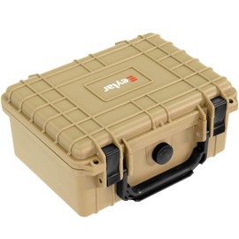 Eylar Protective Camera Hard Case Water & Shock Proof w/Foam, TSA Standards 9.12 inch 7.56 inch 4.37 inch (Tan FDE)