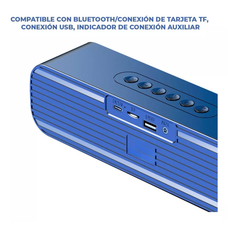 EGTMA Reloj Despertador Con Alarma Radio Bocina Con Luz Bluetooth