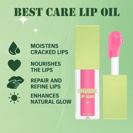 2PCS Lip Oil Gloss Set – Plumping & Hydrating Lip Oils in Clear and Pink, Lightweight Fat Oil Texture, Tinted Gloss Shine for Moisturized Lips, Daily Lip Care for Women & Girls