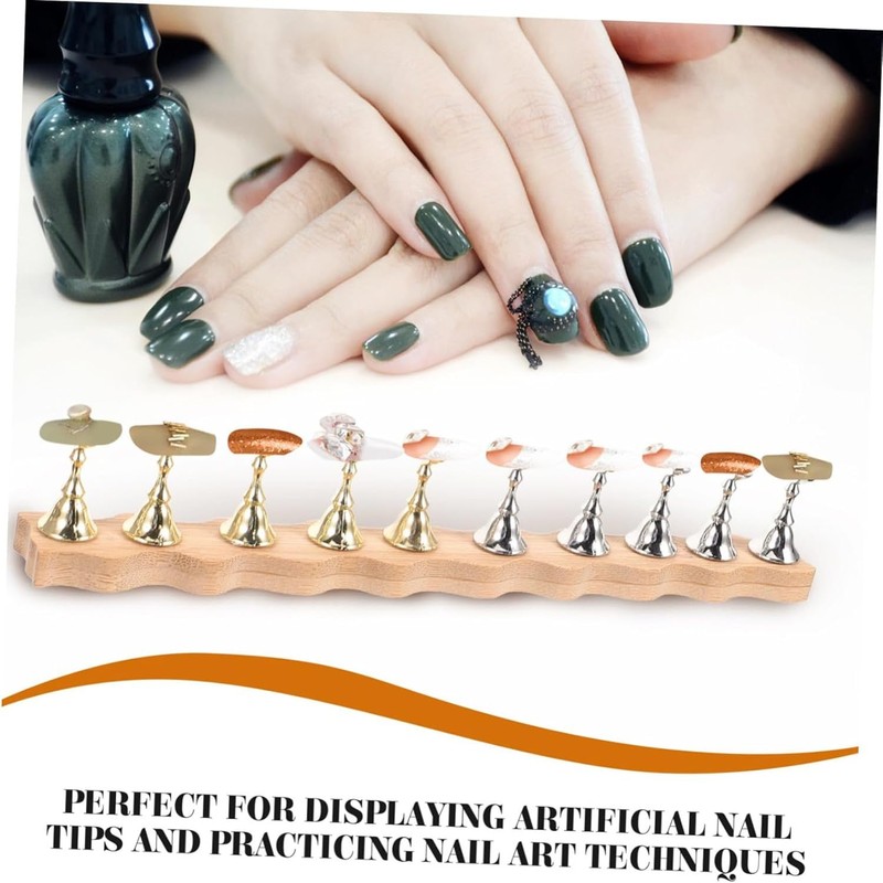 Lyfengdeam Nail Art Holder, 1 Set Metal Nail Stand Practice