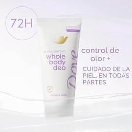 Dove Crema Desodorante Para Todo El Cuerpo Sin Aluminio Con Equilibrio Del Ph, Coco Y Vainilla, Control Del Olor Durante 72 Horas, 2,5 Oz 2,5 Onzas Lí