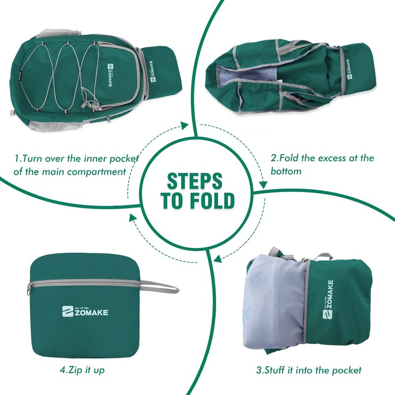 ZOMAKE Lightweight Packable Backpack 28L - Foldable Backpack Leger Sac