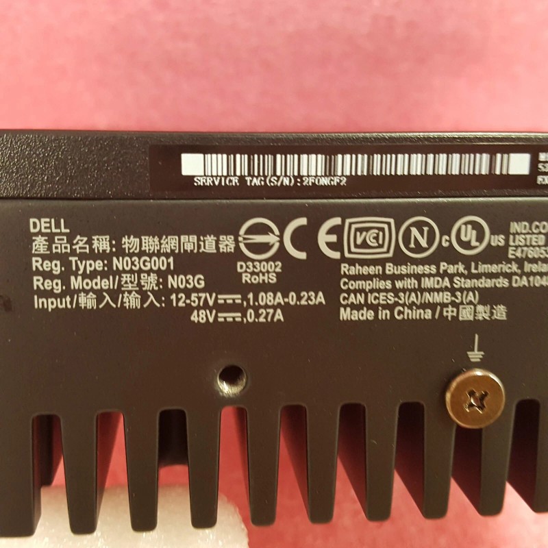 DELL EDGE GATEWAY 3001 INTEL ATOM E3805 IOT REMOTE ACCESS