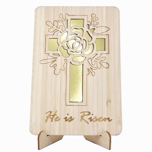 Happy Easter Wooden Greeting Card With Display Stand, Unique Keepsake