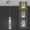 OKELI Modern Pendant Light,3 Color LED Bubble Crystal Island Light