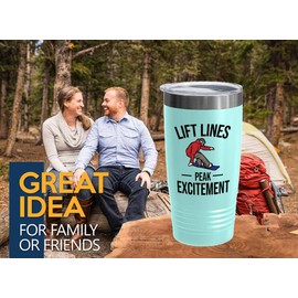 Snowboarding Teal Edition Viking Tumbler 20oz - Lift lines - Ski Snowboard Goggles Snowboarder Skiing Snowboarding Gift Skiers Hiking Mountain