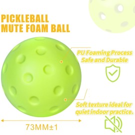 Liahelianx Noise-Reducing Foam Pickleballs-Soft PU Practice Balls for Indoor/Outdoor Training, Durable Vibration-Dampening Design with Lightweight Construction | Family Fun Games (Green)