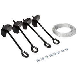 Tie Down 59070 Galvanized Cable (Includes 4 Anchors, 8 Clamps, 50 Feet Galvanized Cable) , Black