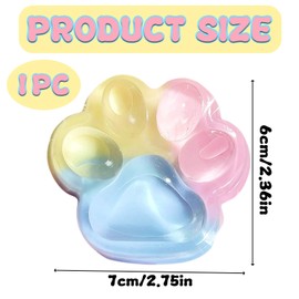 Cat Paw Squeeze Toy - Squishy Rainbow Catpaw Sensory Fidget Toys, Soft Stress Relief Toys for Boys, Girls - Taba Cat Paw Squishy for Birthday Party Favors, Anxiety Relief