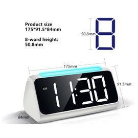 Alarm Clock Bedside with Night Light, Simple Large LED Display Big Number Digital Alarm Clocks for Living Room, with Dimmer USB Charger, Dual Alarm Clocks, Room Decor