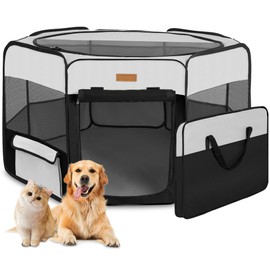 Dog Playpen, Portable Pet Play Pen for Cat, Puppies, Rabbits, Chickens, Foldable Large-Capacity Pet Tent for Indoor/Outdoor Travel Camping