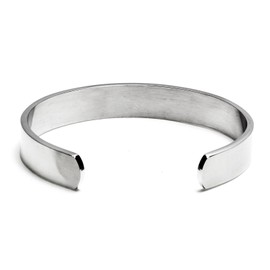 Chisel Brushed Stainless Steel Cuff Bangle Bracelet