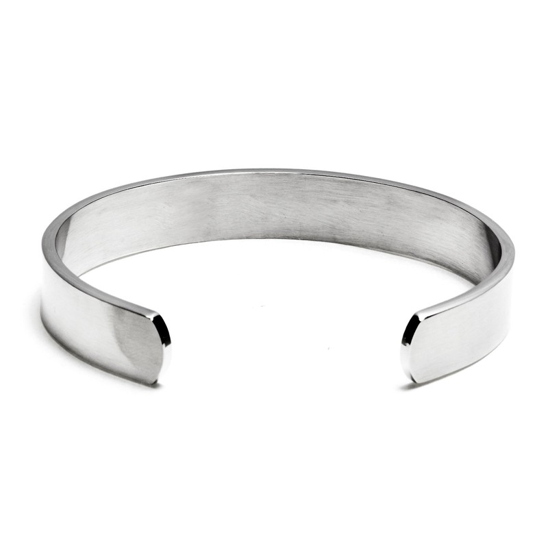 Chisel Brushed Stainless Steel Cuff Bangle Bracelet
