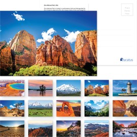 EUCATUS BEST PRODUCTS & GIFTS Stunning 4x6in American National Parks Postcards 15pk. Premium Set of 15 Post Cards of Beautiful Scenic Images for Friends and Family Who Love Hiking Nature and Outdoors or Frame Them as Wall Art!