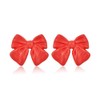 Red Bow Earring for Women Matte Red Paint Bow Knot