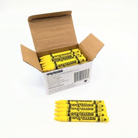Craytastic! Bulk Wrapped Crayons Box of 52 (Yellow) for Crafting, Parties, Kids - Paper Wrapped - Safety Tested Compliant with ASTM D-4236