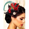 Yokawe 1920s Peacock Feather Hair Clip Red Flapper Gatsby Fascinator