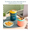 Lonchera De Acero Inoxidable Termica De 710ML Con Cuchara Caja