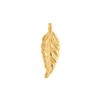 Solid 10k Yellow Gold Bohemia Leaf Feather Charm Pendant