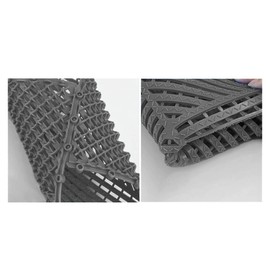 Emlocat Soft Connecting Saw, Gray, Soft PVC, PVC Mat, 11.8 x 11.8 inches (300 x 300 mm), Easy Joint to Fit a Wide Area, Excellent Water Drainage for Pools, Locker Rooms, Verandas, Shower Rooms, Soft