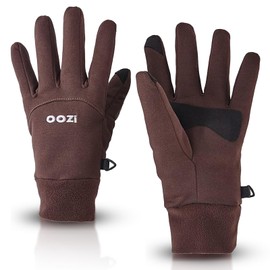 OOZi Winter Gloves Men Women Thermal Gloves Touchscreen Midweight Liner Windproof for Running Biking Driving Hiking (Dark Brown, XL)