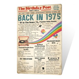 Putuo Decor 1975 Birthday Decor Funny Back in 1975 Metal Signs Remembering The Year 1975 Tin Sign Born 50 Years Ago Wall Party Supplies for Apartment Bedroom,Dorm Decor 8x12 in