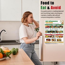 Magnetic Anti-Inflammatory Diet Food Guide, Anti Inflammatory Foods List Chart Fridge Magnet,Nutritional Food List Poster Board for Beginners-12x16in
