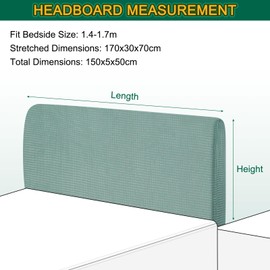 UXcell Bed Slipcover, 1.5m Stretch Bed Cover Dustproof Protector, Jacquard Furniture Cover for 1.4-1.7m Headboards, Green
