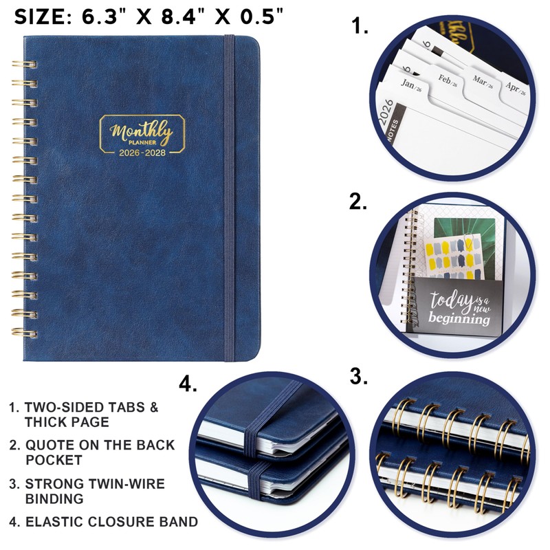 2026-2028 Monthly Planner - 3 Year Monthly Planner from Jan.
