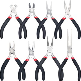 Juego de 8 Alicates Pinzas para Joyera y Bisuteria, Pinzas de Corte Punta, Kit de Herramientas Manuales para Hacer Joyas                              